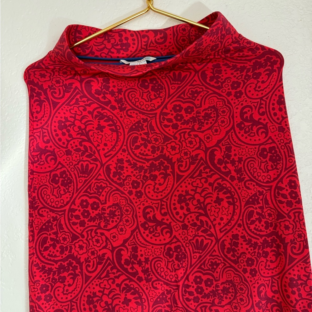 Boden Red and Navy Patterned Blouse
